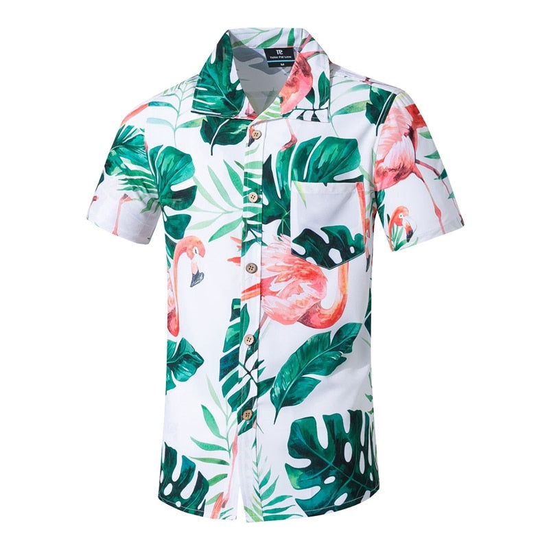 CHEMISE TROPICALE FLAMANT