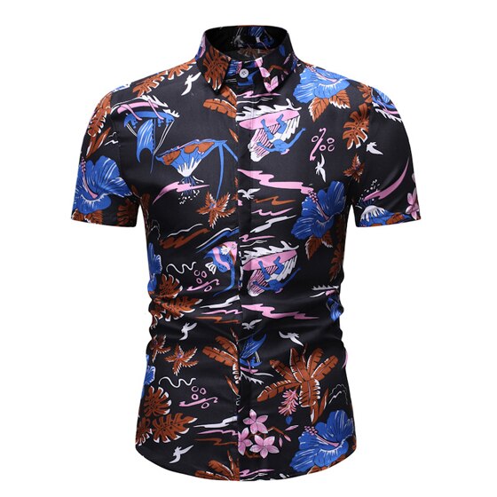 CHEMISE SURF NOIR & BLEU