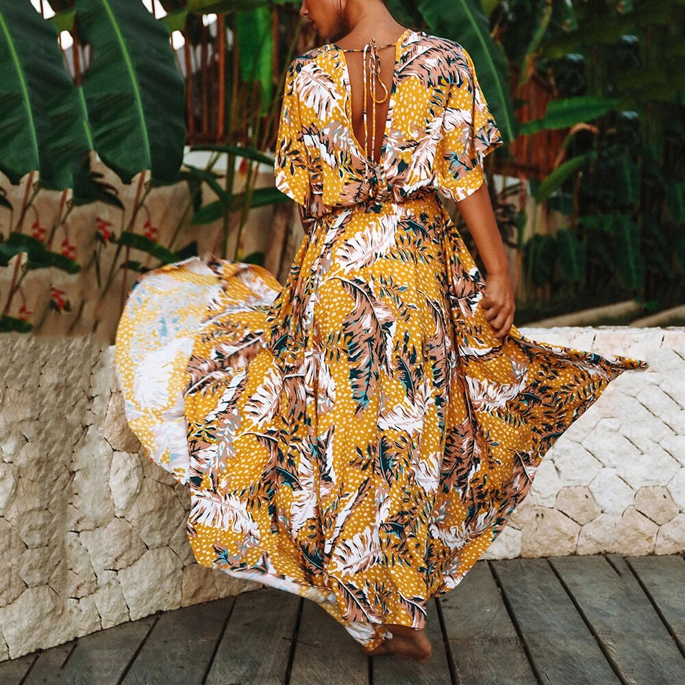 ROBE LONGUE DE PLAGE BLEU