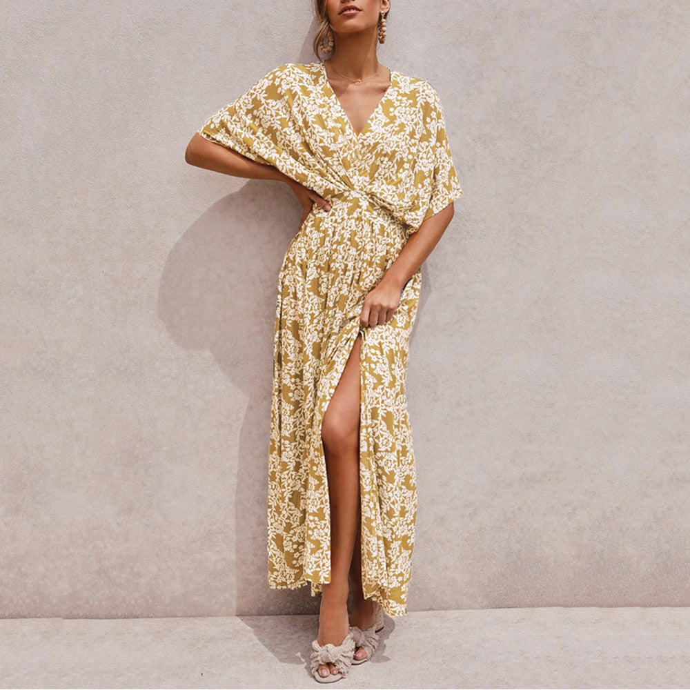 ROBE LONGUE DE PLAGE BLEU