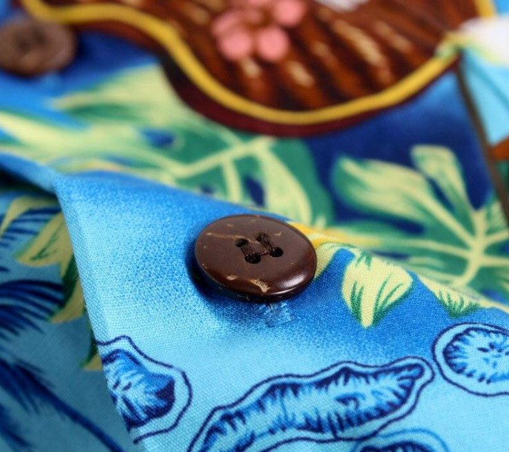 chemises hawaiennes bleus exotiques
