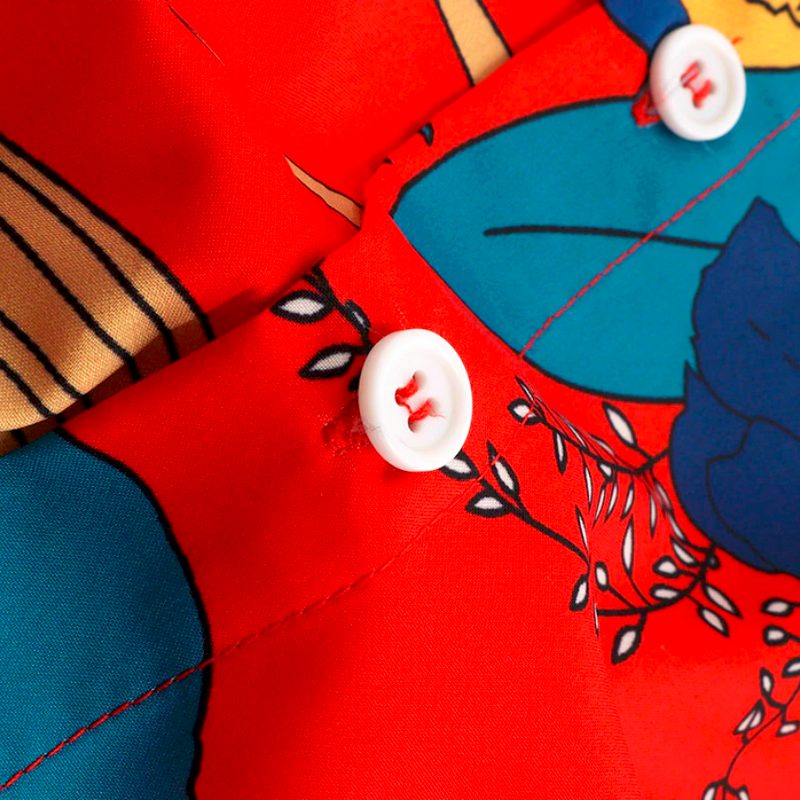 chemise à fleurs fashion rouge