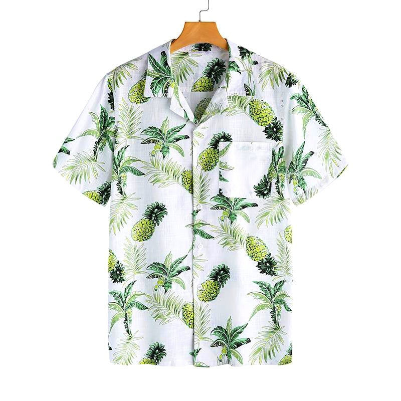 chemise ananas blanche vintage