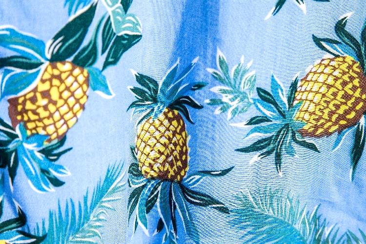 chemise ananas bleu ciel