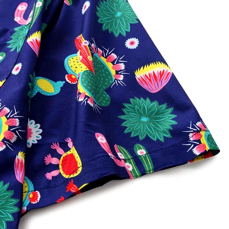 chemise colorée cartoon et cactus