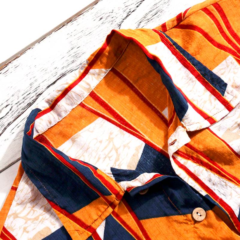 chemise colorée jaune bleu