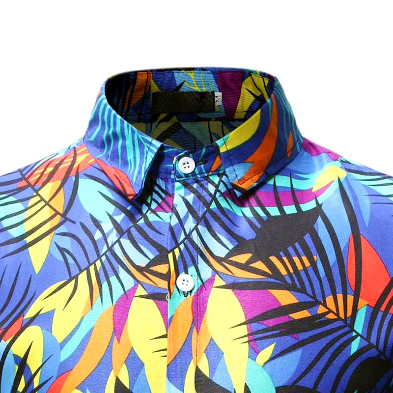 chemise colorée bleu bariolé