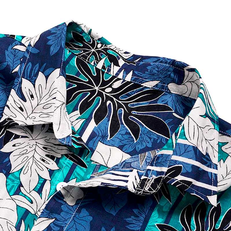 chemise hawaïenne bleu old school