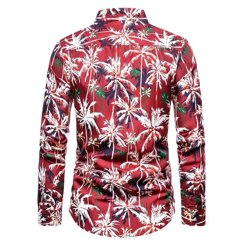 chemise palmier red wine