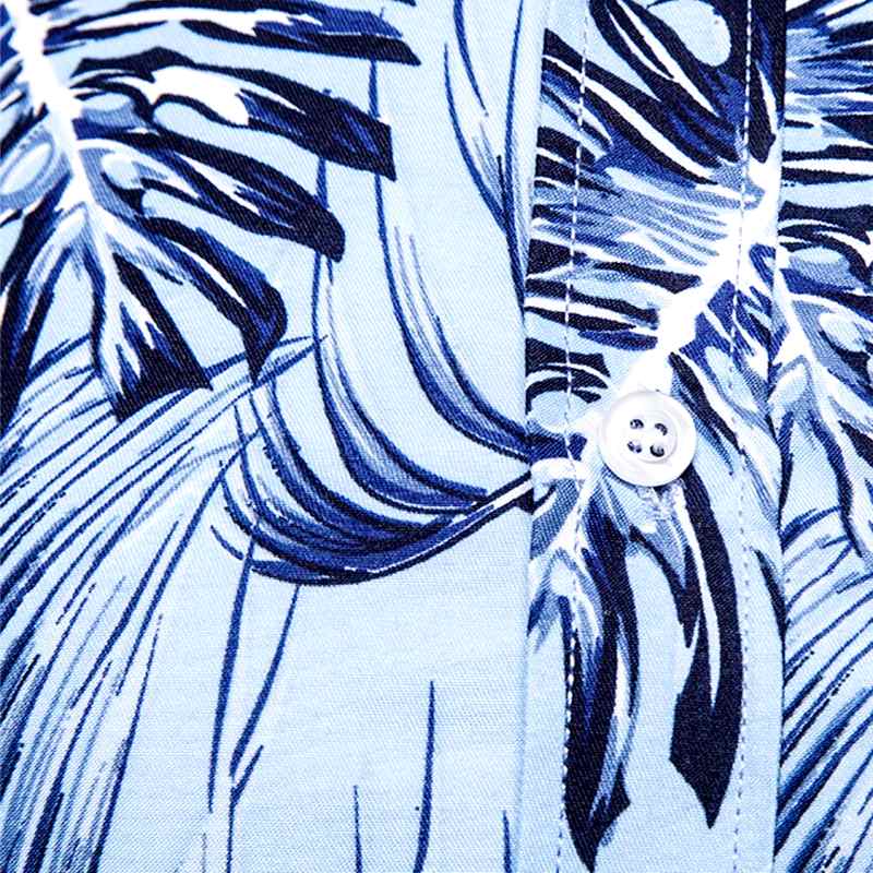 chemise palmier bleu design