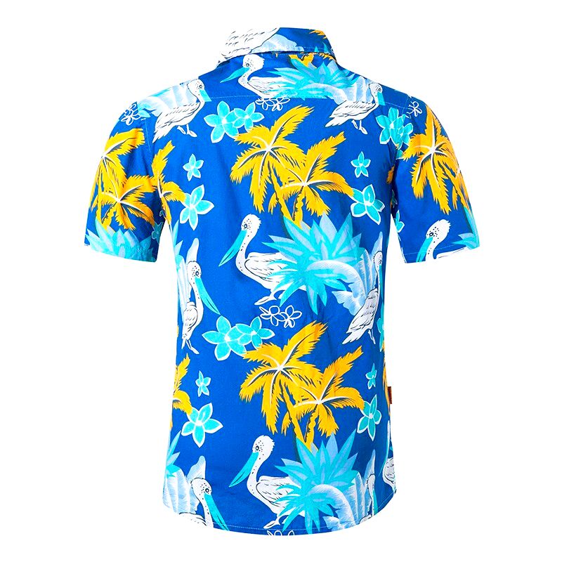 chemise palmier pelican bleu