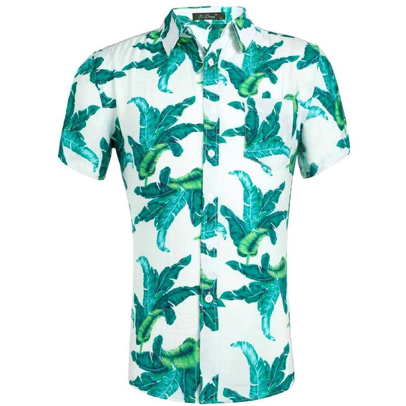chemise plante exotique blanche