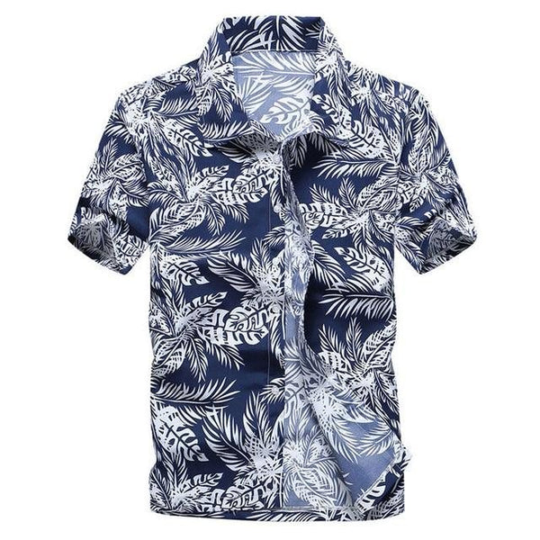 Chemise Tahitienne Blue Jungle Hawa Tahiti Shop