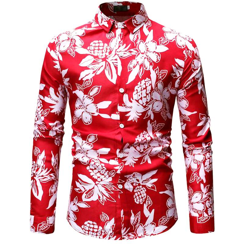 chemise tahitienne rouge manava