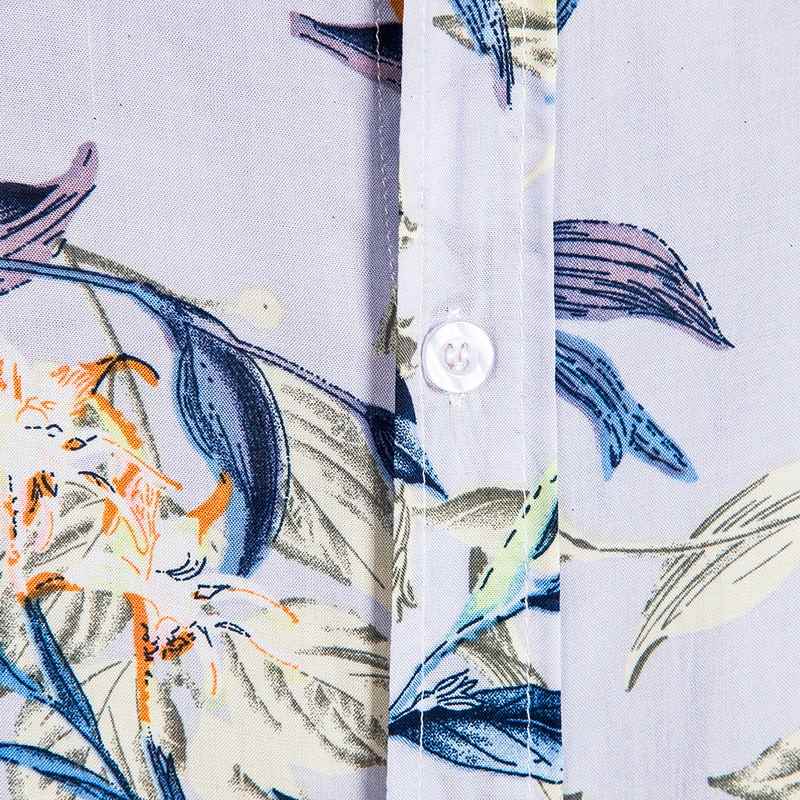 chemise à fleurs vintage bleu