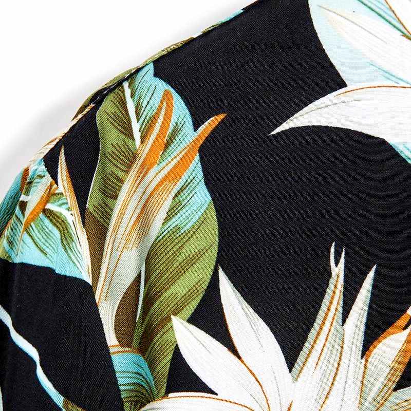 chemise a fleurs exotique noire