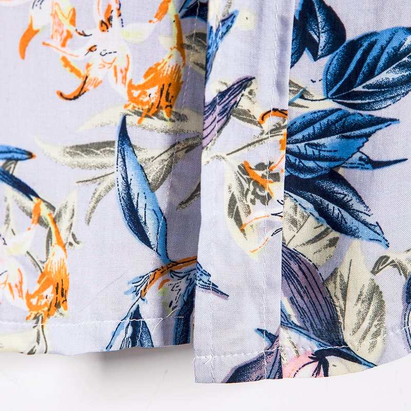 chemise à fleurs vintage bleu