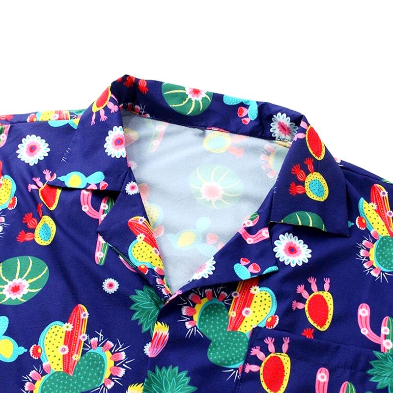 chemise colorée cartoon et cactus