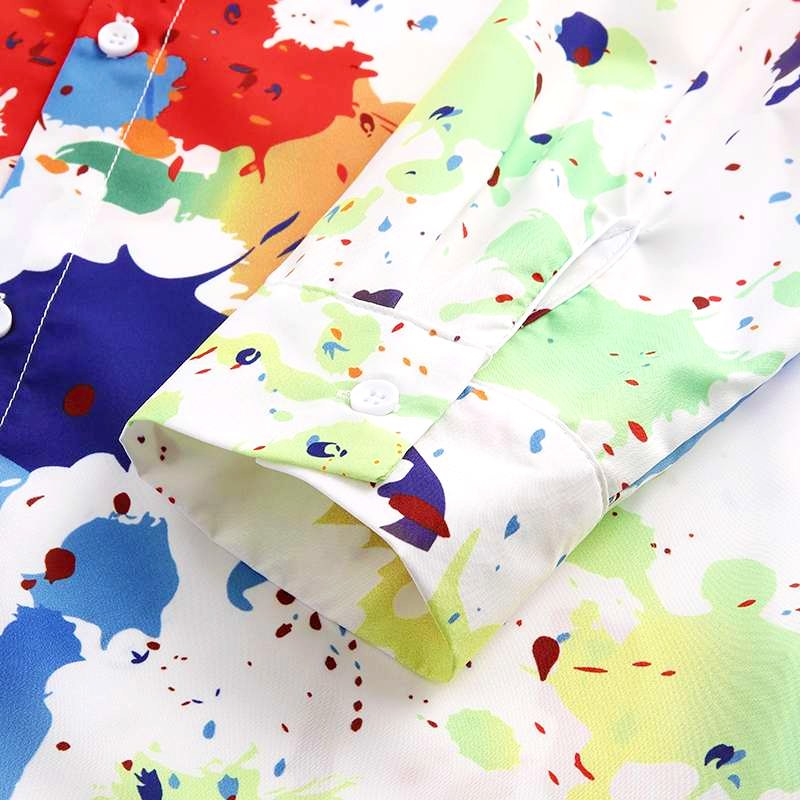 chemise colorée painting mix blanche