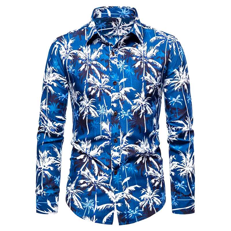 chemise palmier blue night