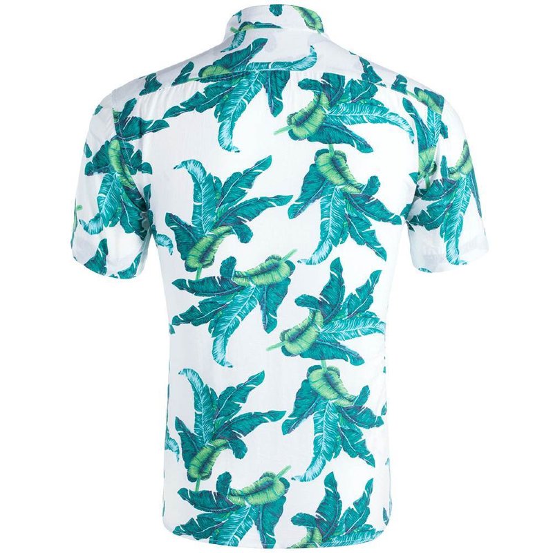 chemise plante exotique blanche