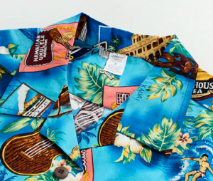 CHEMISE HAWAÏENNE BLEU EXOTIQUE