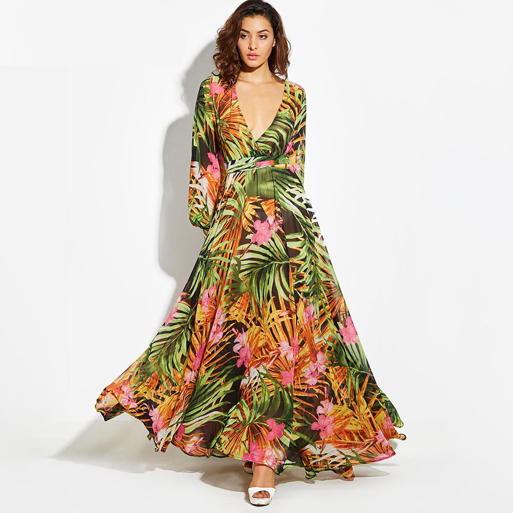 robe longue tropicale