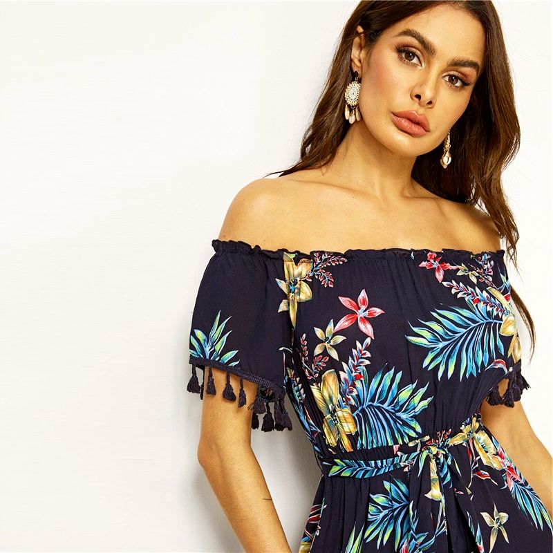 chemise tropicale a franges