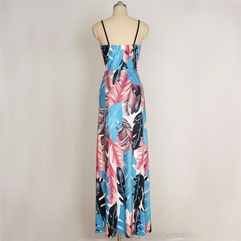 robe tropicale turquoise