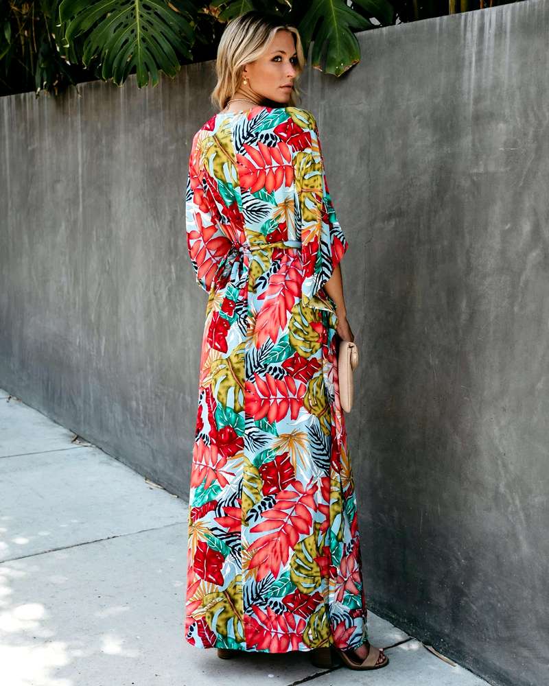 robe hawaïenne  à fleurs tropicales