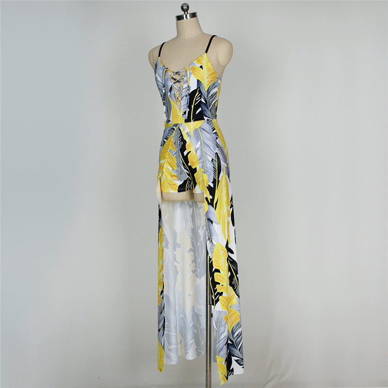 robe tropicale jaune