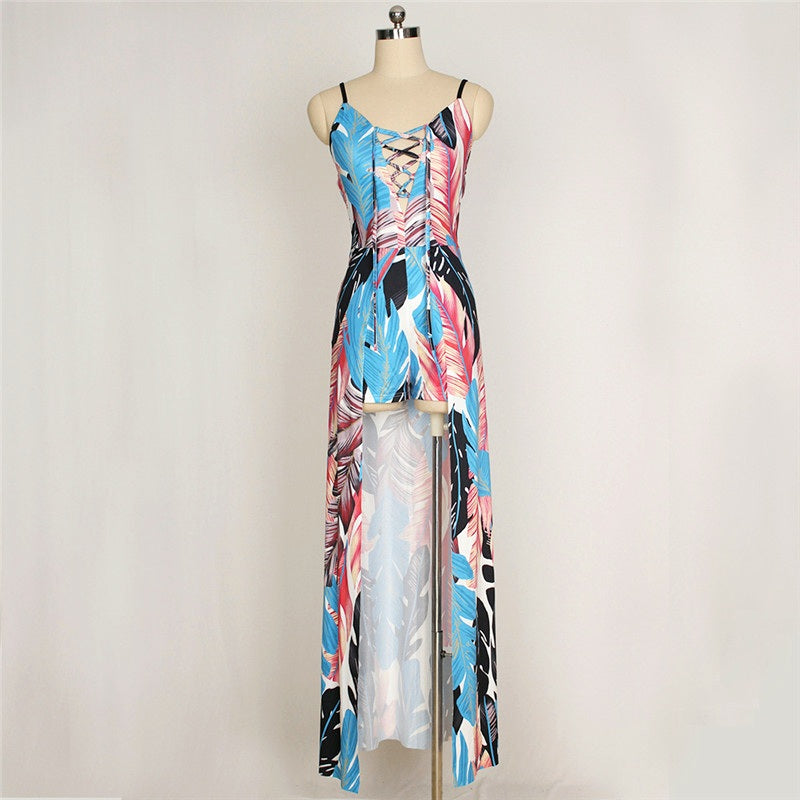 robe tropicale turquoise