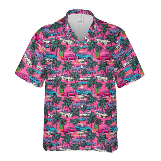 Topman - Chemise manches courtes en satin à imprimé palmier et maison Topman - Chemise manches courtes en satin à imprimé palmier et maison