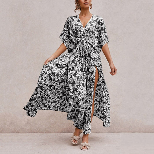 ROBE A FLEURS NOIRE & BLANCHE