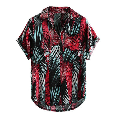 CHEMISE TROPICALE NOIRE & ROUGE