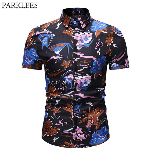 CHEMISE SURF NOIR & BLEU