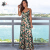 ROBE LONGUE A FLEURS VERTE