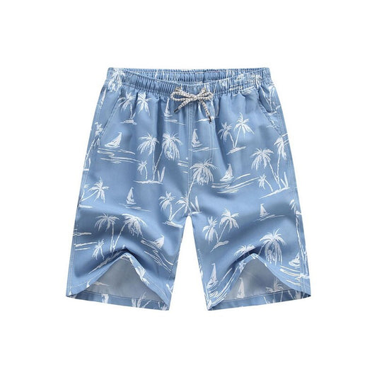 SHORT DE BAIN PALMIER BLEU CIEL