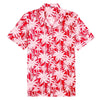 chemise a fleurs rouge et blanche