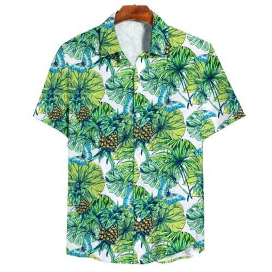 CHEMISE ANANAS VERTE EXOTIQUE