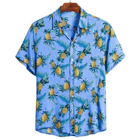 chemise ananas bleu ciel