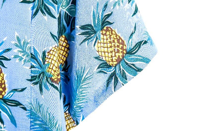 chemise ananas bleu ciel