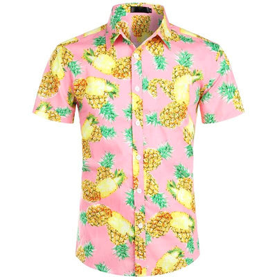 chemise ananas rose claire