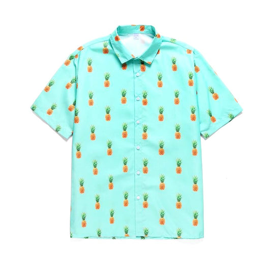 chemise ananas turquoise