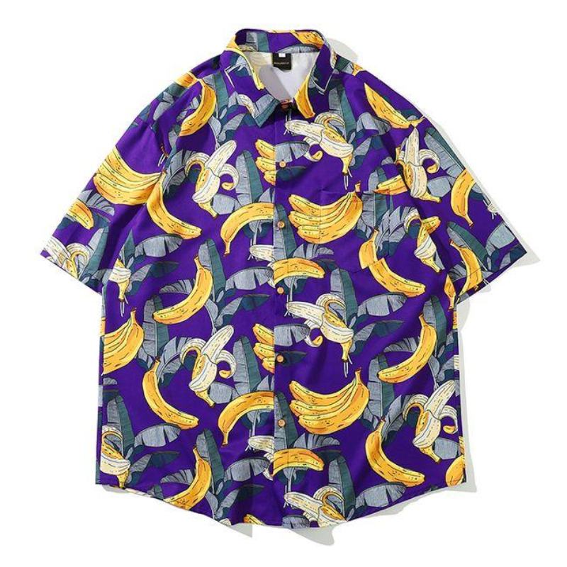 chemise banane design violet