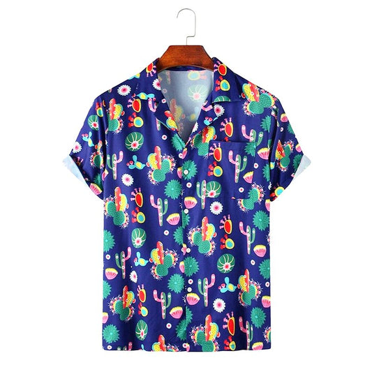 chemise colorée cartoon et cactus