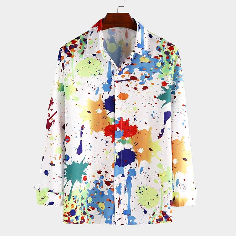 chemise colorée painting mix blanche