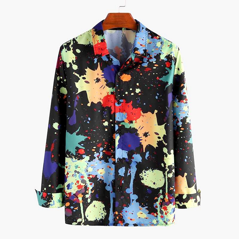 chemise colorée painting mix noire