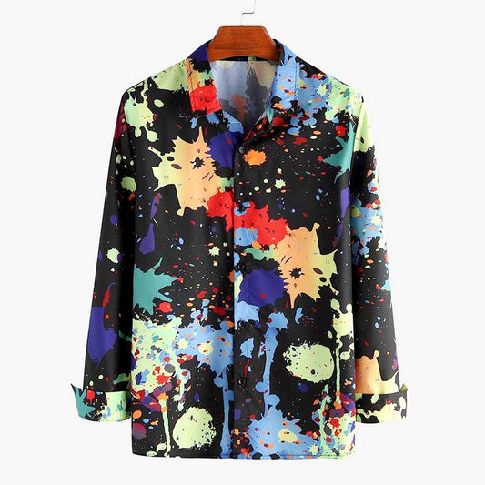 chemise colorée painting mix noire