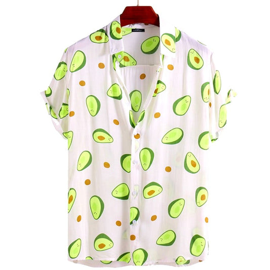 chemise de plage avocat blanche